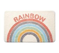 Tappetino da bagno floccato arcobaleno, tappeto da bagno assorbente antiscivolo in morbida microfibra, compatibile con vasca, lavandino, doc