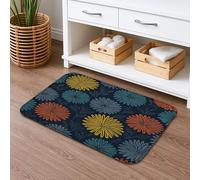 Tappetino da bagno floreale ad asciugatura rapida, con fiori colorati e vivaci, assorbente, antiscivolo, moderno, in flanella, lavabile, per bagno, WC, decorativo, 40,6 x 61 cm
