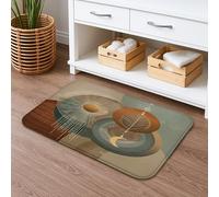 Tappetino da bagno geometrico astratto ad asciugatura rapida, design colorato moderno della metà del secolo, tappetino da doccia assorbente, antiscivolo, tappeto artistico in memory foam, lavabile