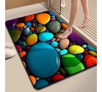 Tappetino da bagno in diatomite con topografia tridimensionale di ciottoli per doccia, vasca da bagno e applicazioni a pavimento, funzione assorbente antiscivolo (80 x 120 cm, 8)