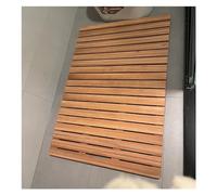 Tappetino da Bagno in Legno, Antiscivolo, in Teak, Lavabile, 91x96 cm, Grande Piattaforma in Legno per Il Bagno, portavasi da Giardino, Rialzo per WC, Resistente ed Elegante.