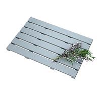 Tappetino da bagno in legno di bambù, per doccia di lusso, antiscivolo, impermeabile, per interni ed esterni (grigio)