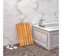 Tappetino da Bagno in Legno, Tappetino da Doccia Antiscivolo in bambù - pedana Impermeabile per bagni Moderni, Asciugatura Rapida, Facile da riporre, Perfetto per Uso Interno ed Esterno, des