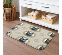 Tappetino da bagno in memory foam, motivo ritratti di gatti, stampa artistica vintage di animali, assorbente, antiscivolo, per la decorazione del bagno, tessuto sofisticato per la casa, 50 x 81 cm