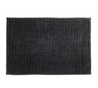 MSV Tappeto da bagno in ciniglia a pelo lungo, 50 x 80 cm, grigio scuro