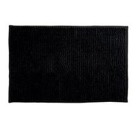 MSV Tappeto da bagno in ciniglia a pelo lungo, 50 x 80 cm, nero