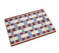 Tappetino da bagno in morbida microfibra per il massimo comfort sotto i piedi e un efficiente assorbimento dell'acqua dopo il bagno o la doccia (blu rosso)