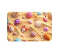 Tappetino da bagno in pietra con conchiglie oceaniche, tappetino da a in terra di diatomee antiscivolo, super assorbente, tappetini in pietra di diatomite per bagno, lavanderia, camera da letto,