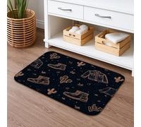 Tappetino da bagno in stile occidentale, ad asciugatura rapida, con stivali da cowboy, cactus e giacca in denim, assorbente, antiscivolo, per la decorazione del bagno autunnale rustico, 40,6 x 61 cm