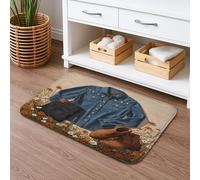 Tappetino da bagno in stile rustico occidentale in cotone, assorbente, antiscivolo, decorazione primaverile per bagno e WC, 40,6 x 61 cm