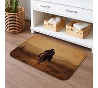 Tappetino da bagno in stile vintage, motivo paesaggio occidentale, assorbente, antiscivolo, decorativo, in memory foam, lavabile, per bagno, WC, 40,6 x 61 cm