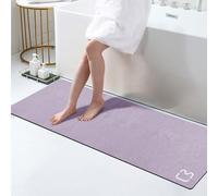 Tappetino da bagno in terra di diatomee, 43 x 150 cm, extra lungo, grande, ad asciugatura rapida, super assorbente, con retro in gomma antiscivolo, tappetino da doccia, tappetino da bagno, vasca,