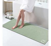 Tappetino da bagno in terra di diatomee, 43 x 150 cm, extra lungo, grande, ad asciugatura rapida, super assorbente, con retro in gomma antiscivolo, tappetino da doccia, tappetino da bagno, vasca,