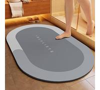 Tappetino da bagno in terra di diatomee, antiscivolo, super assorbente, ad asciugatura rapida, per doccia, lavanderia, ideale come decorazione per la casa