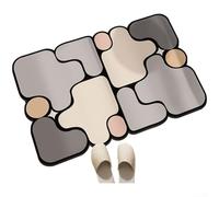 Tappetino da bagno in terra di diatomee, assorbente, antiscivolo, ad asciugatura rapida, materiale diatomite naturale per la sicurezza del bagno ed elegante design a puzzle (50 x 80 cm, chiaro di luna