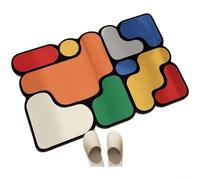 Tappetino da bagno in terra di diatomee, assorbente, antiscivolo, ad asciugatura rapida, materiale diatomite naturale per la sicurezza del bagno ed elegante design a puzzle (50 x 80 cm)