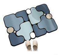 Tappetino da bagno in terra di diatomee con materiale naturale assorbente, antiscivolo e ad asciugatura rapida, con elegante design puzzle per la sicurezza (50 x 80 cm, smeraldo)