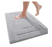 Tappetino da bagno in velluto, per interni, antiscivolo, con doppio telaio, resistente allo sporco, assorbe lo sporco, tappetino per vasca da bagno e doccia in pelliccia (grigio, 51 x 150 cm)
