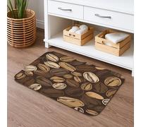 Tappetino da bagno ispirato al chicco di caffè, design rustico con pietre naturali, assorbente, antiscivolo, tappetino da doccia in memory foam, lavabile, per bagno, WC, decorativo, 50 x 81 cm