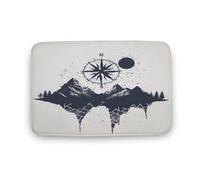 Tappetino Da Bagno Nature Mountain Compass 40X60Cm Zerbino Resistente Stampata Tappeto Ingresso Per Corridoio Porte Ingresso