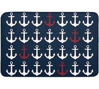 Tappetino Da Bagno Nautical Ocean Anchor Dark Blue Zerbino Ingresso Lavabile In Lavatrice Tappeto Bagno Morbido Tappeto Per Corridoio Doccia Cucina 40X60Cm