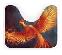 Tappetino da bagno Orange Red Phoenix - Tappeto antiscivolo EasyQuick Dry a forma di U, super assorbente e lavabile, 40x50 cm
