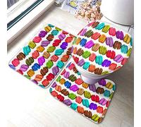 Tappetino da bagno per rossetto Bellissimi braccialetti rossi Gioielli Stile di lusso Trucco Rossetto Tappetino da bagno Set 3 pezzi Tappetino Coprisedile Coprivaso Tappetino Tappetino antiscivolo