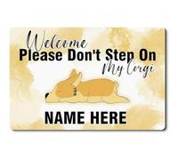 Tappetino da Bagno Please Don't Step On My Corgi Tappeto Ingresso Resistente Sporco Zerbino da Interni Lavabile Zerbini per Bagno Ufficio Cucina 40X60 CM