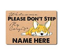 Tappetino da Bagno Please Don't Step On My Corgi Tappeto Ingresso Resistente Zerbino da Interni Resistente Sporco Zerbini per Ufficio Giardino Balcone 40X60 CM