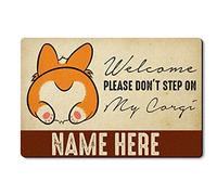 Tappetino da Bagno Please Don't Step On My Corgi Zerbini Lavabile Tappeti Resistente Sporco Tappeto Ingresso per Balcone Ufficio Cucina 40X60 CM