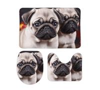 Tappetino da bagno Puppys Pug per bagno, tappeto da a super assorbente, tappetino antiscivolo ad asciugatura rapida per camera da letto, cucina, lavandino, bordo vasca, 24x16 pollici