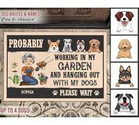 Tappetino Da Bagno Resistente Tappeti D'Ingresso Divertenti Zerbino Di Benvenuto Per Balcone Soggiorno Interno 40X60Cm Lavorare In Giardino E Passare Il Tempo Con I Cani Giardinaggio