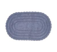 Tappetino da bagno reversibile DII Crochet Collection, grande ovale 21x34, blu stonewash