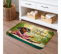 Tappetino da bagno rilassante con bassotto, simpatico motivo con cane in stile cartone animato, tappetino estivo assorbente antiscivolo, tappeto decorativo lavabile per bagno e WC, 40,6 x 61 cm