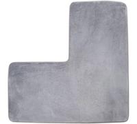 YongXinMY Tappetino da bagno angolare a forma di L, tappetino da doccia in morbido pile di corallo, antiscivolo, assorbente, lavabile, per vasca da doccia quadrata, WC, uso domestico e spa (grigio)