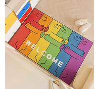Tappetino da bagno, tappetino in PVC, zerbino Bright Rainbow Hug Welcome Mat, zerbino antiscivolo for ingresso, resistente allo sporco, for interni ed esterni, facile da pulire(Rainbow Hug 1,50*80cm)
