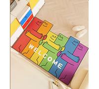 Tappetino da bagno, tappetino in PVC, zerbino Bright Rainbow Hug Welcome Mat, zerbino antiscivolo for ingresso, resistente allo sporco, for interni ed esterni, facile da pulire(Rainbow Hug 2,50*80cm)
