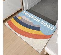 Tappetino da bagno, tappetino in PVC, zerbino con simpatici colori arcobaleno, zerbino semicircolare, zerbino antiscivolo semicircolare for ingresso, resistente allo sporco, for interni ed esterni, fa