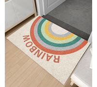 Tappetino da bagno, tappetino in PVC, zerbino con simpatici colori arcobaleno, zerbino semicircolare, zerbino antiscivolo semicircolare for ingresso, resistente allo sporco, for interni ed esterni, fa