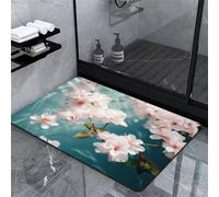 Tappetino da Bagno Tappeto Fiori Tappetini da Bagno Antiscivolo Super Assorbenti per Bagno Tappetino da Doccia Tappeto, Tappetino Doccia in Terra di Diatomee per Doccia, Vas, 140x200cm(55x79in)