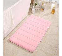 Tappetino da bagno ultra assorbente, in memory foam, antiscivolo, lavabile in lavatrice, in microfibra, morbido, per doccia (60 x 90 cm, rosa)