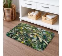 Tappetino da bagno verde a foglia astratta, tappetino da doccia antiscivolo ispirato alla natura, tappetino da doccia antiscivolo per tutte le stagioni, in memory foam, lavabile, per decorazione del