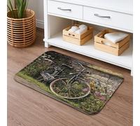 Tappetino da bagno vintage con motivo floreale primaverile, ad asciugatura rapida, con fiori da giardino, assorbente, antiscivolo, in memory foam, lavabile, per bagno, WC, decorativo, 40,6 x 61 cm
