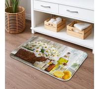 Tappetino da bagno vintage rustico ad asciugatura rapida, motivo floreale giallo crisantemo floreale, tappetino da doccia antiscivolo, decorazione stagionale per la casa, lavabile, tappeto da bagno