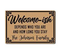 Tappetino da Bagno Welcome-Ish Depends Who You Are Tappeto Ingresso Resistente Tappeti Antiscivolo Zerbino da Interni per Balcone Camera Cucina 40X60 CM