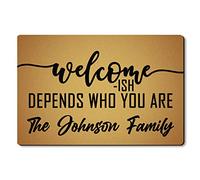 Tappetino da Bagno Welcome-Ish Depends Who You Are Tappeto Ingresso Resistente Zerbino da Interni Moderno Tappeti per Giardino Cucina Bagno 40X60 CM