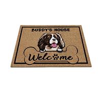 Tappetino da Bagno Zerbino Ingresso Esterno Antisporco Tappeto Esterno Resistente Antisporcotappetino per Soggiorno Interno Esterno 40X60Cm Cane Cavalier King Charles Spaniel Benvenuti Dog's House