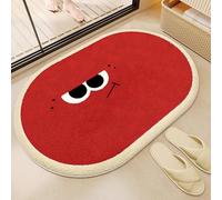 Tappetino da BagnoBianco E Rosso Non Slip Bath Mats for Bathroom,Soft Microfiber Machine Washable Rug Durable Bathmat,Super Absorbent Floor Mat for Shower