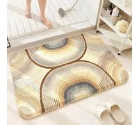 Tappetino da BagnoLinee Marroni Non Slip Bath Mats for Bathroom,Soft Microfiber Machine Washable Rug Durable Bathmat,Super Absorbent Floor Mat for Shower