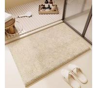 Tappetino da BagnoStriscia Beige Non Slip Bath Mats for Bathroom,Soft Microfiber Machine Washable Rug Durable Bathmat,Super Absorbent Floor Mat for Shower
